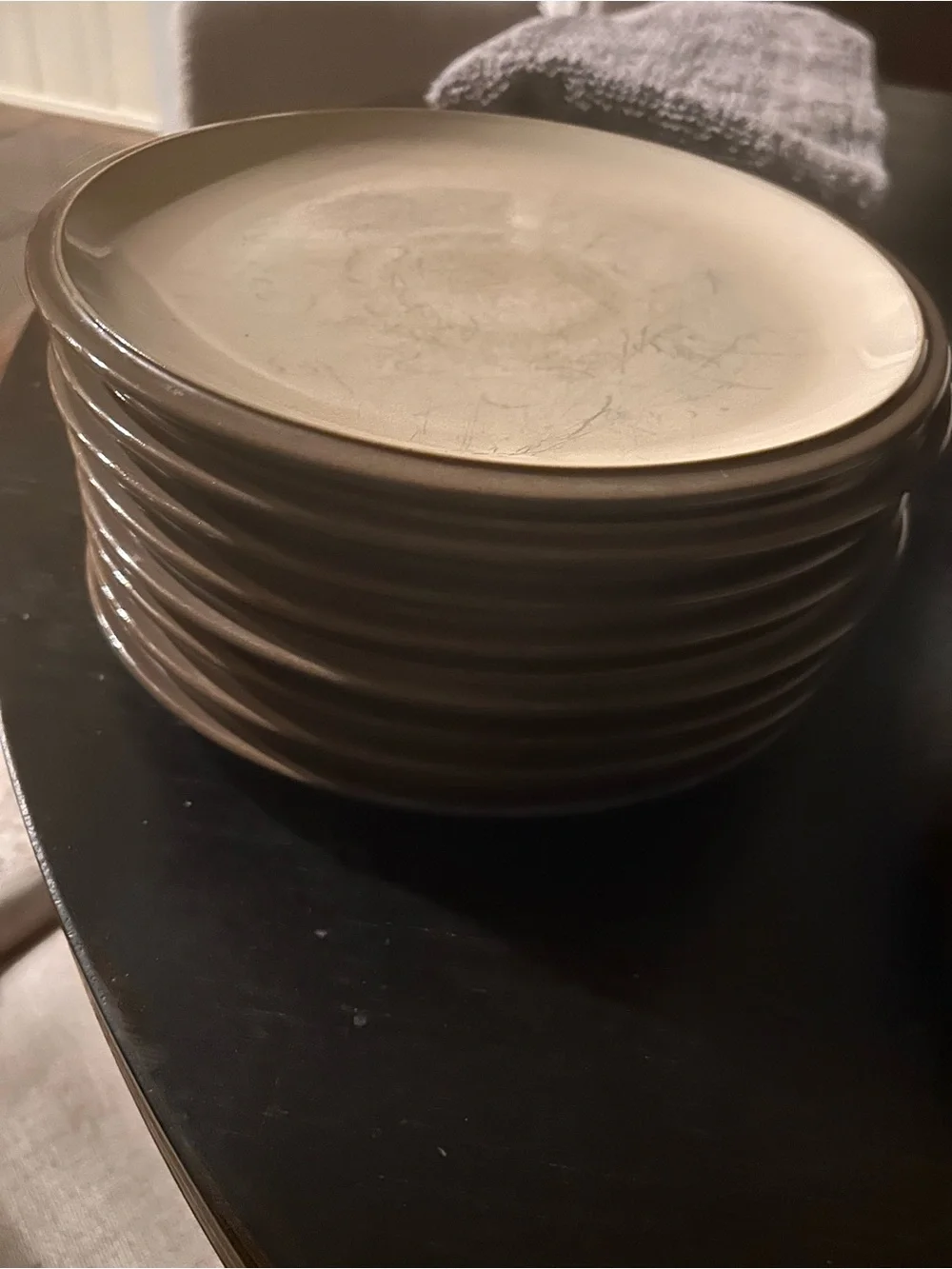 Denby England Cappuccino stoneware salad Plates